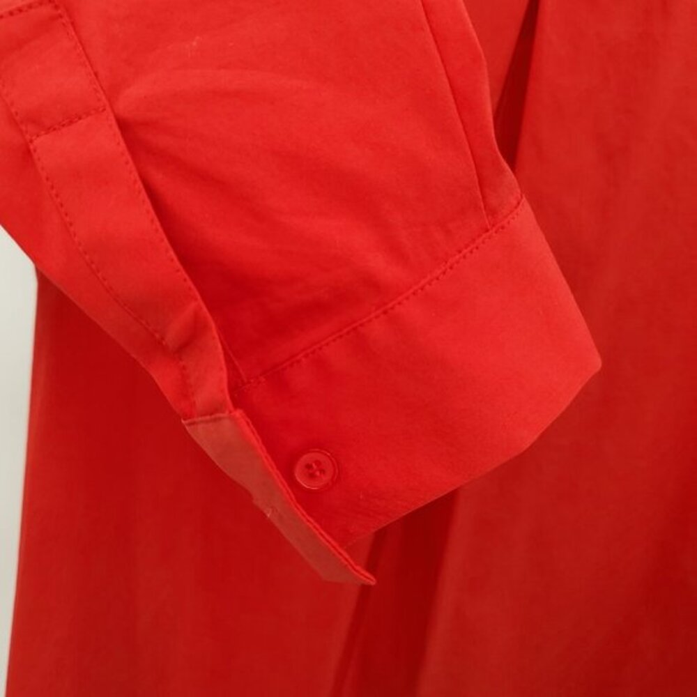 Lafayette 148 New York Stretch Cotton Straight Shirt S Red - Picture 13 of 14